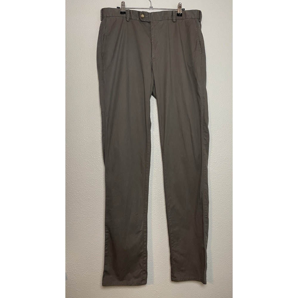 Peter Millar Dress Pants Size 35 Gray Soft Touch Twill Trousers